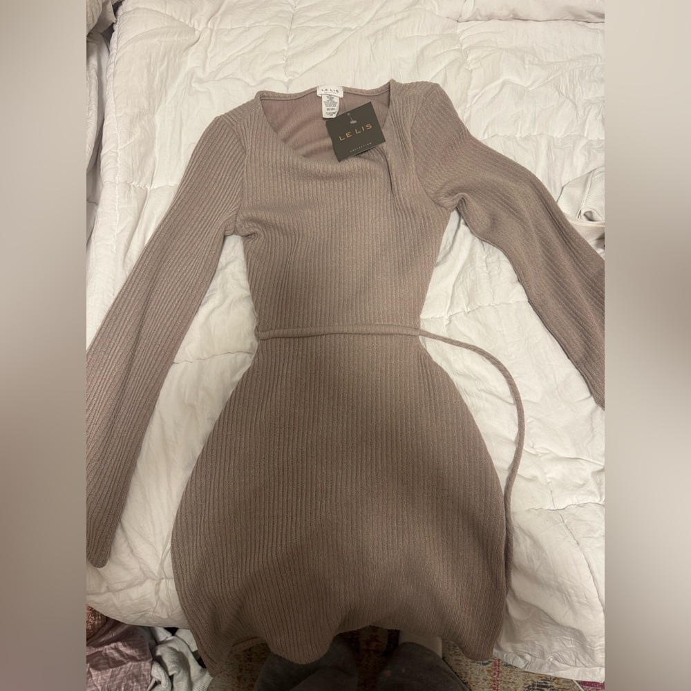 Backless mini sweater dress